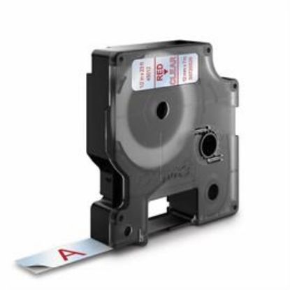 Billede af Labeltape DYMO 12mm rød/klar