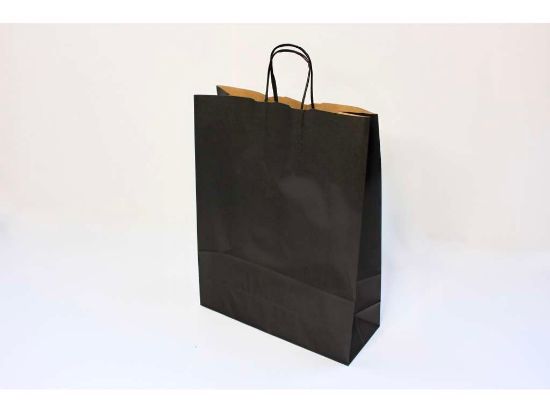 Billede af Bærepose sort papir 32x12x41