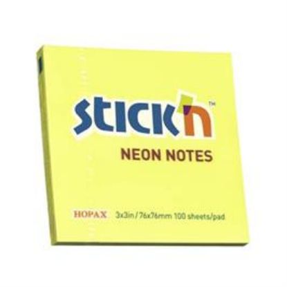 Billede af Stick'n notes neon gul 76x76mm
