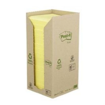 Billede af Memoblok Post-it 76x76 gul genbrug (16)