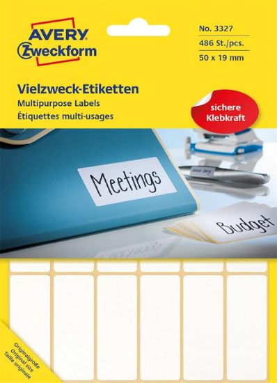 Billede af Etiket Avery 3327 hvid 50x19mm