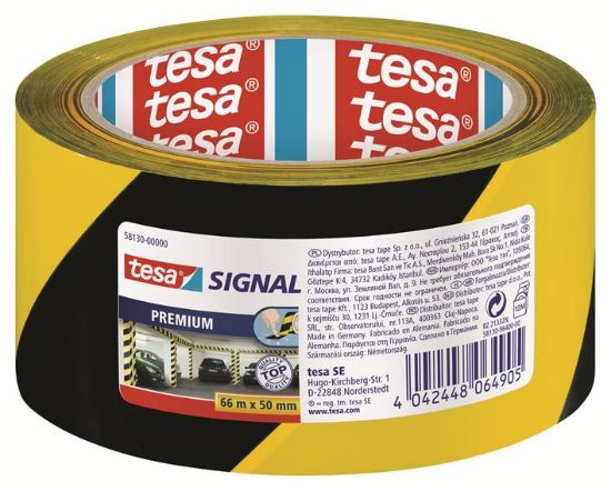 Billede af Advarselstape Tesa 50mmx66m. gul/sort